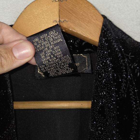 Vintage R&K Evening Blazer Jacket Womens 6 Black Sequence Formal Party Business - Picture 13 of 14